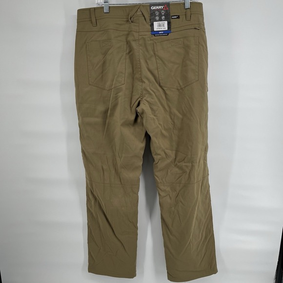 NWT Mens Gerry Venture Fleece Lined Pants Uniform Khaki 36x32 Stretch Zip Pocket - Picture 6 of 9